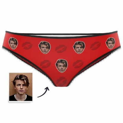 Picture of Custom Photo Panties | Personalized Sweet Kiss Face Underwear For Women