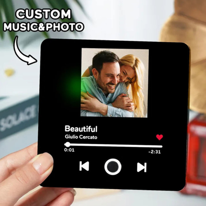 Picture of Custom Music & Photo Fridge Magnet - Personalised Spotify Plaque Magnet - Music Fridge Magnet