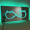 Afbeeldingen van Gepersonaliseerde namen voor koppels en datums in de spiegel - Infinity Mirror Sign - Beste Valentijnsdagcadeaus voor koppels - Cadeaus voor jongens en meisjes