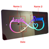 Afbeeldingen van Gepersonaliseerde namen voor koppels en datums in de spiegel - Infinity Mirror Sign - Beste Valentijnsdagcadeaus voor koppels - Cadeaus voor jongens en meisjes