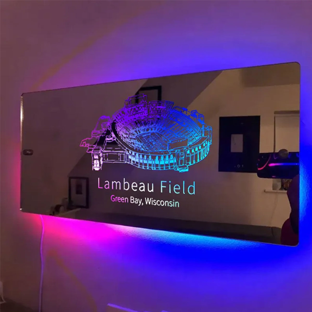 Picture of Lambeau Field Stadium Mirror Light - Gifts For Sports Lovers and Green Bay Packers - Best Gift for Football Lover