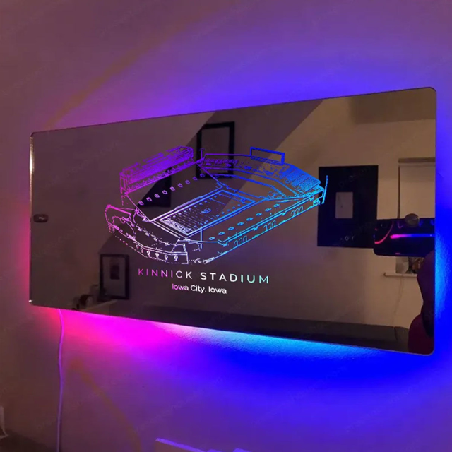 Afbeeldingen van Kinnick Stadium Spiegellamp - Cadeaus voor sportliefhebbers - Beste cadeau voor voetballiefhebbers