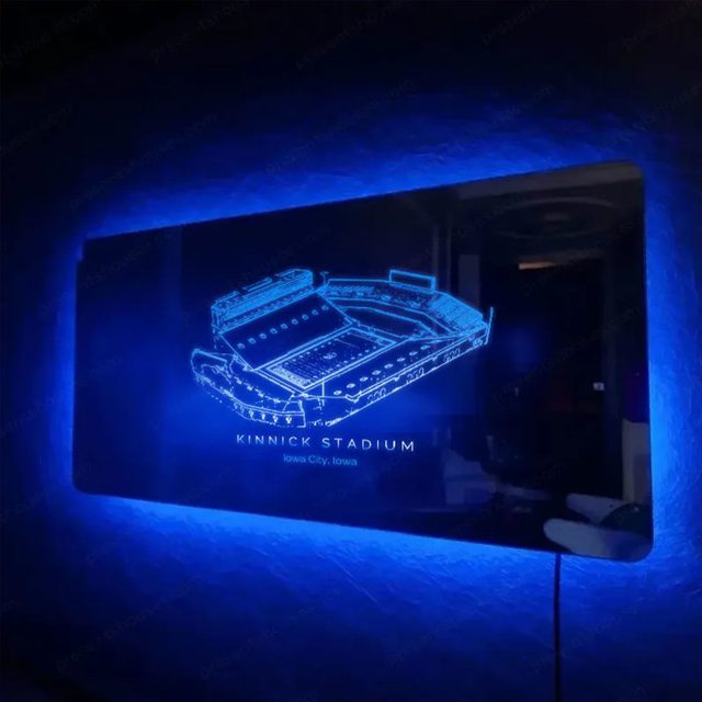 Afbeeldingen van Kinnick Stadium Spiegellamp - Cadeaus voor sportliefhebbers - Beste cadeau voor voetballiefhebbers