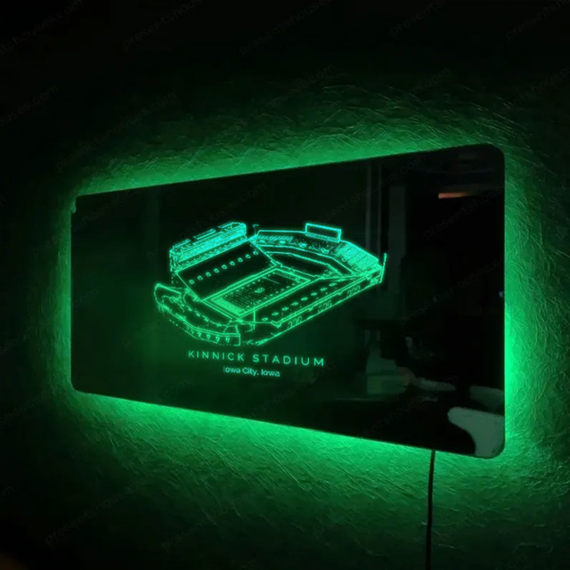 Afbeeldingen van Kinnick Stadium Spiegellamp - Cadeaus voor sportliefhebbers - Beste cadeau voor voetballiefhebbers