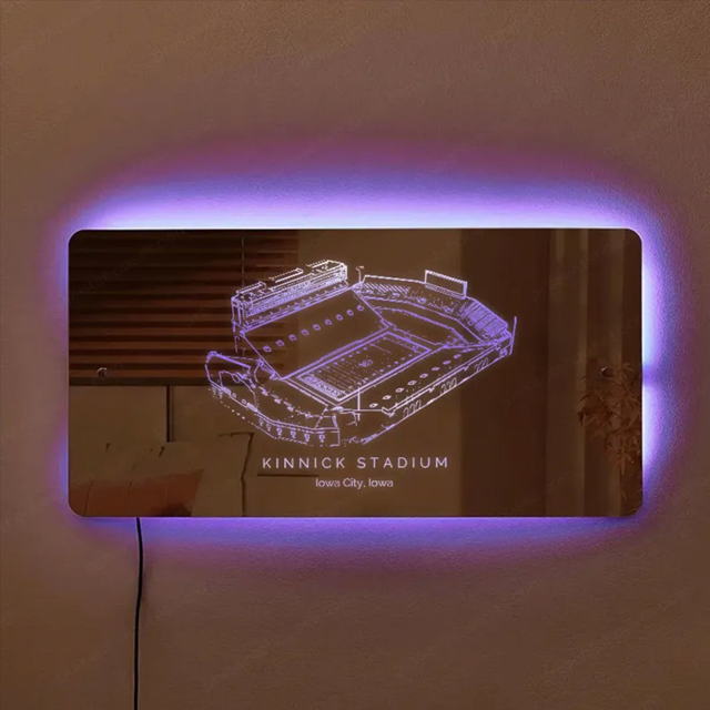 Afbeeldingen van Kinnick Stadium Spiegellamp - Cadeaus voor sportliefhebbers - Beste cadeau voor voetballiefhebbers