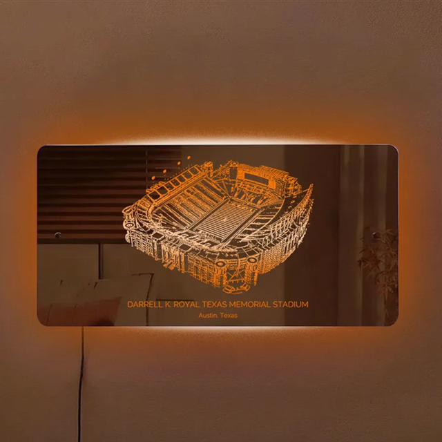 Picture of Darrell K Royal-Texas Memorial Stadium Mirror Light - Gifts For Sports Lovers - Best Gift for Football Lover