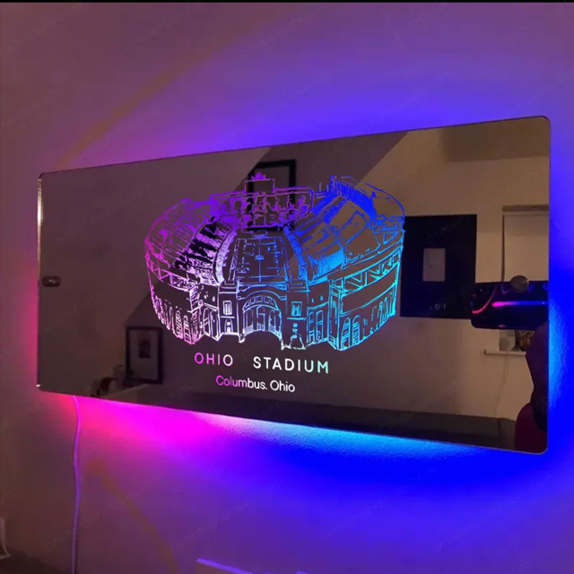 Afbeeldingen van Ohio Stadium Mirror Sign - Beste cadeaus voor sportliefhebbers - Beste cadeau voor voetballiefhebbers