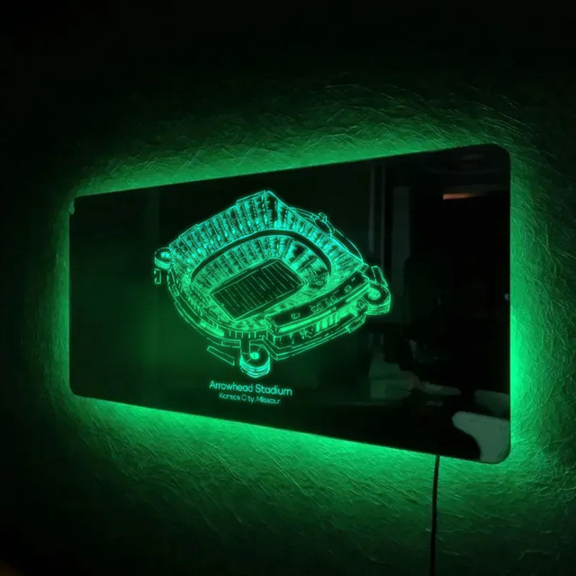 Picture of Arrowhead Stadium Mirror Light - Best Gifts For Sports Lovers - Kansas City Chiefs