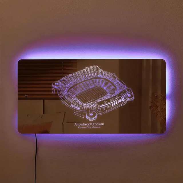 Picture of Arrowhead Stadium Mirror Light - Best Gifts For Sports Lovers - Kansas City Chiefs