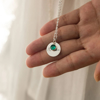 Picture of Personalized Disc Name Necklace with Birthstone | Custom Necklace with Text | Gift for Loved One