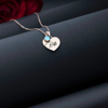 Picture of Personalized Name Necklace with Birthstones | Custom Heart Shaped Necklace with Text | Gift for her