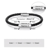 Picture of Custom Men Leather Bracelet with Engraved Kids Names - Personalized Dad Bracelet