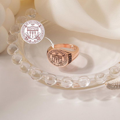 Picture of Personalized Signet Ring | College Class Ring | High School Graduation Ring Gift