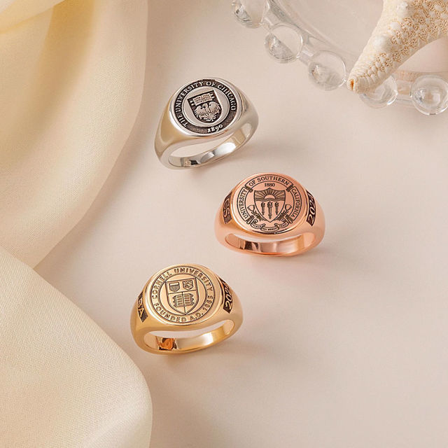 Picture of Personalized Signet Ring | College Class Ring | High School Graduation Ring Gift