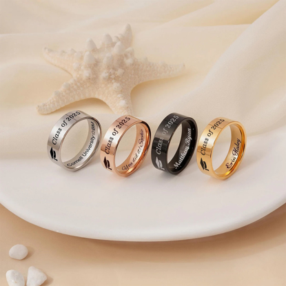 Picture of Engraved Custom Graduation Ring | Personalized College Ring with Name | Graduation Gift
