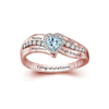Picture of Engraved Custom Birthstone Graduation Ring | Personalized College Ring with Name | Best Graduation Gift for Her