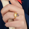 Picture of Engraved Custom Graduation Ring with Birthstone | Personalized College Ring | Graduation Gift for Her