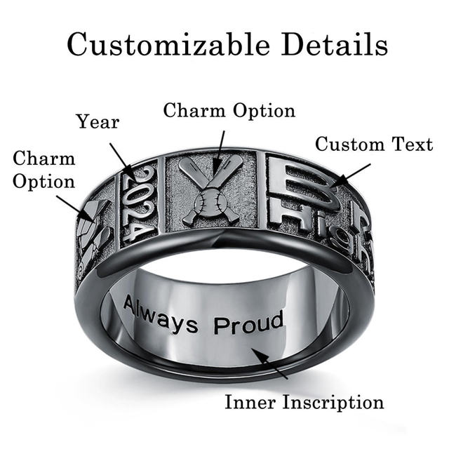 Picture of Custom Graduation Ring with Birthstone | Personalized College Ring with Name | Gift for Graduation