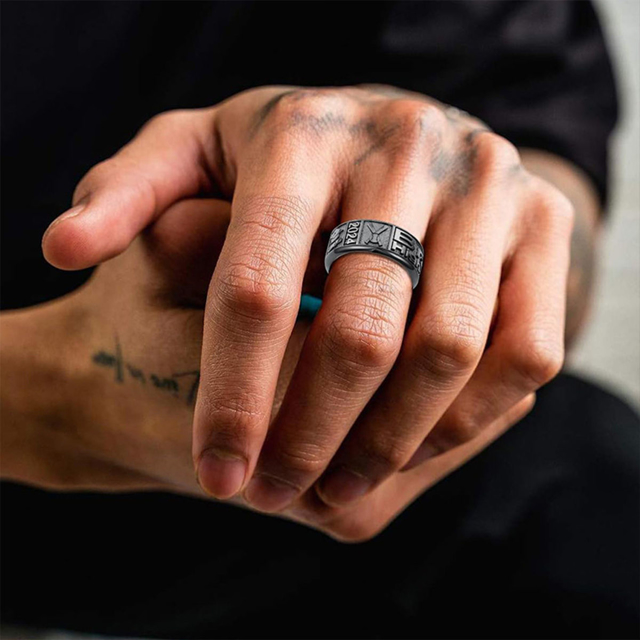 Picture of Custom Graduation Ring with Birthstone | Personalized College Ring with Name | Gift for Graduation