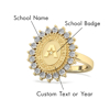 Picture of Custom School Badge Graduation Ring | Personalized College Graduation Ring | Gift for Graduation