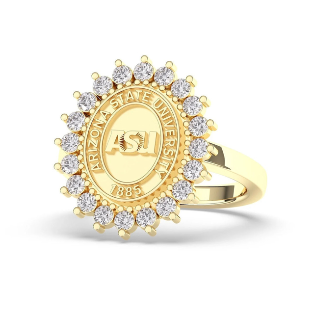 Picture of Custom School Badge Graduation Ring | Personalized College Graduation Ring | Gift for Graduation