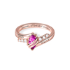 Picture of Custom Graduation Ring with Oval Birthstone | Personalized College Ring with Name | Best Graduation Gift for Her