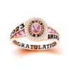 Picture of Custom Graduation Ring with Birthstone | Personalized College Ring with Name | Nice Graduation Gift for Her