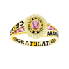 Picture of Custom Graduation Ring with Birthstone | Personalized College Ring with Name | Nice Graduation Gift for Her
