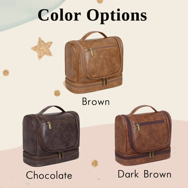 Picture of Custom Large Capacity Leather Men Toiletry Bag | Personalized Groomsmen Gifts | Travel Bag For Men