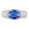 Picture of Gold 925 Sterling Oval Birthstone Class Ring With Filigree Hidden Year | Custom Graduation Ring