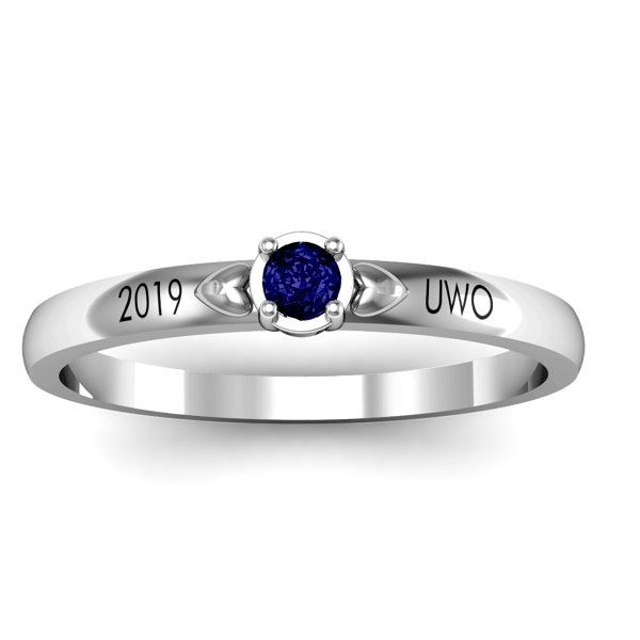 Picture of Heart Surrounded Solitaire Ring | Custom Graduation Ring