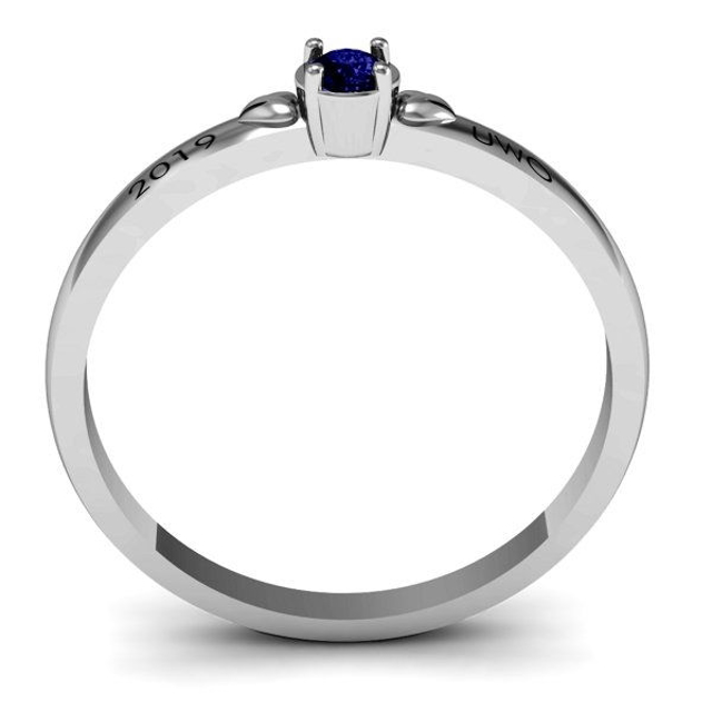 Picture of Heart Surrounded Solitaire Ring | Custom Graduation Ring