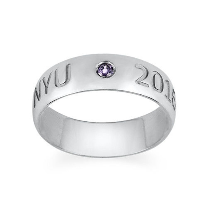 Picture of Graduation Ring with Personalized Birthstone | Custom Graduation Ring
