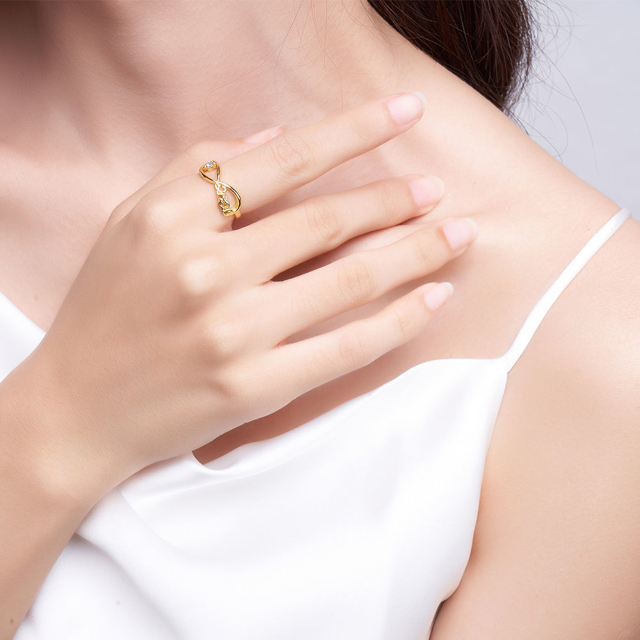 Picture of Infinity Ring with Graduation Year & Birthstone | Custom Graduation Ring
