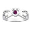Picture of Ladies Sterling Silver Cross Over Heart Class Ring | Custom Graduation Ring