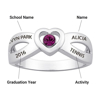 Picture of Ladies Sterling Silver Cross Over Heart Class Ring | Custom Graduation Ring