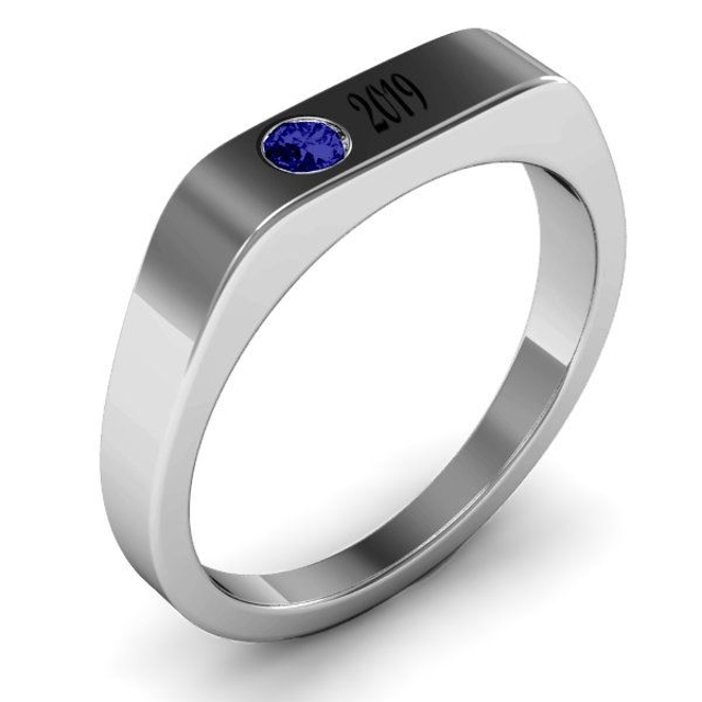 Picture of "Soliloquy" Stone and Name Graduation Ring | Graduation Gift