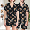 Picture of Custom Face Pajamas Full Set Short Sleeves | Personalised Unisex Pajamas Set for Summer