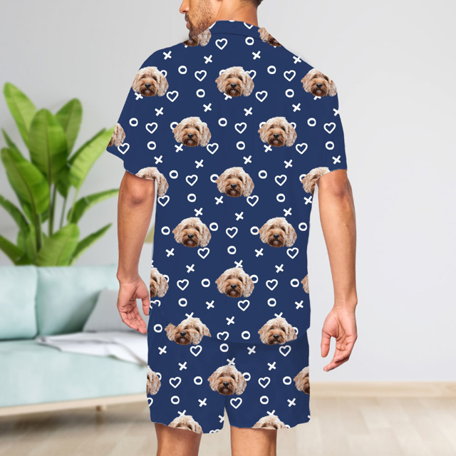Picture of Custom Full Set Summer Pajamas with Short Sleeves | Personalized Face Pajama Sets