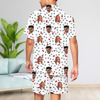 Picture of Custom Summer Day Couple Pajamas | Full Set Pajama with Short Sleeves - Personalised Unisex Pajama Set