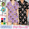 Picture of Custom Summer Day Face Pajamas Full Set | Personalised Unisex Pajama Set with Short Sleevies