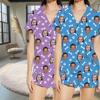 Picture of Custom Summer Day Face Pajamas Full Set | Personalised Unisex Pajama Set with Short Sleevies