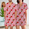 Picture of Custom Summer Day Pajamas | Full Set Pajama with Short Sleeves | Personalised Pajama Set for Her