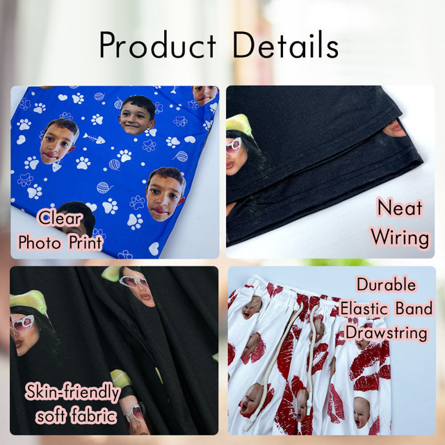 Picture of Custom Summer Day Pajamas | Full Set Pajama with Short Sleeves | Personalised Unisex Pajama Set for Gift