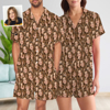 Picture of Custom Summer Day Pajamas | Full Set Pajamas with Short Sleeves | Personalized Unisex Pajama Sets