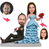 Picture of Custom Bobbleheads: Funny Couple Bobbleheads | Personalized Bobbleheads for the Special Someone as a Unique Gift Idea｜Best Gift Idea for Birthday, Christmas, Thanksgiving etc.