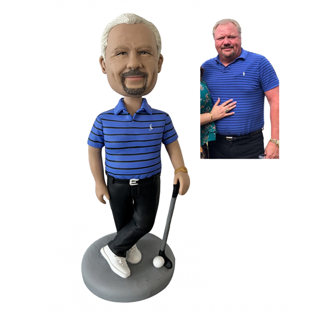 Picture of Custom Bobbleheads: Golfer Man | Personalized Bobbleheads for the Special Someone as a Unique Gift Idea｜Best Gift Idea for Birthday, Christmas, Fathers Day etc.