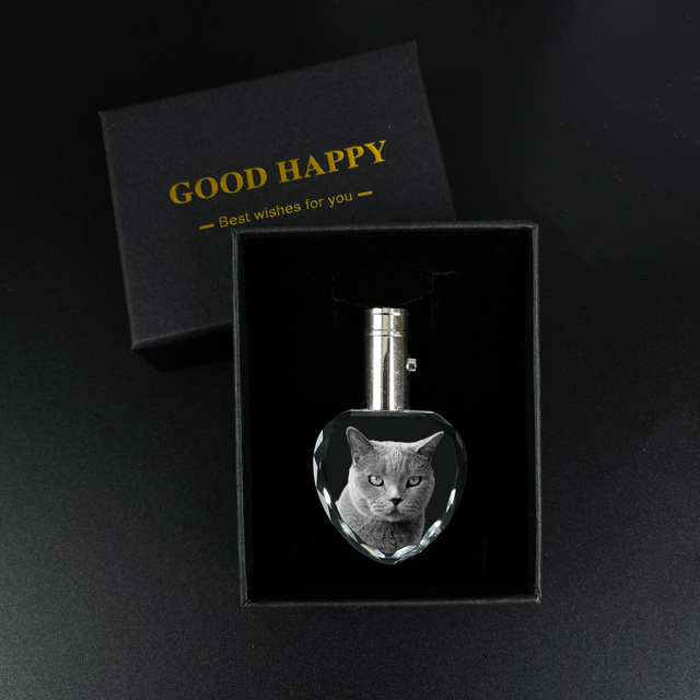Picture of Personalized 2D or 3D Crystal Photo Keychain Gift in Square - Custom Photo Keychain
