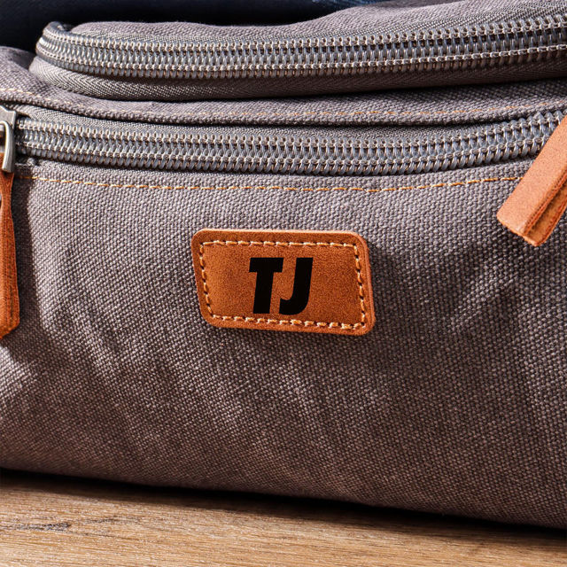 Picture of Custom Canvas Toiletry Bag for Men | Personalized Bags for Groomsmen | Easy Carry Travel Bag For Him
