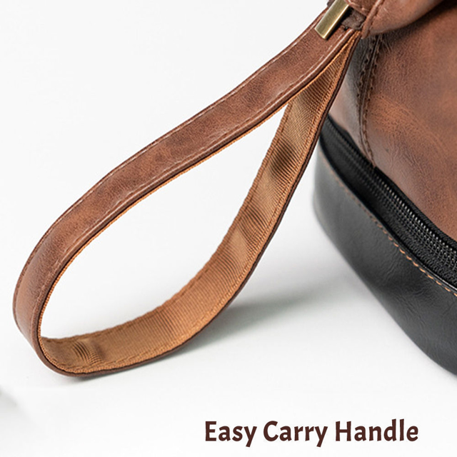 Picture of Custom PU Leather Toiletry Bag | Easy Carry Travel Bags For Men | Father's Day Gifts